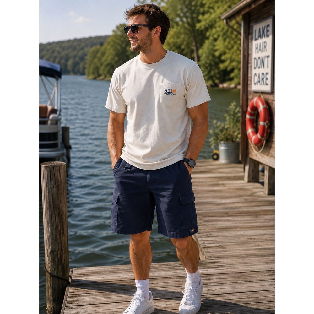 5.11 Tactical Cargo Shorts Mens 38 Fire‎ Navy Canvas Utility Outdoor Gorpcore
